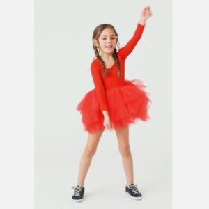 Iloveplum - Ruby Red Long Sleeve Tutu Dress - sz 6